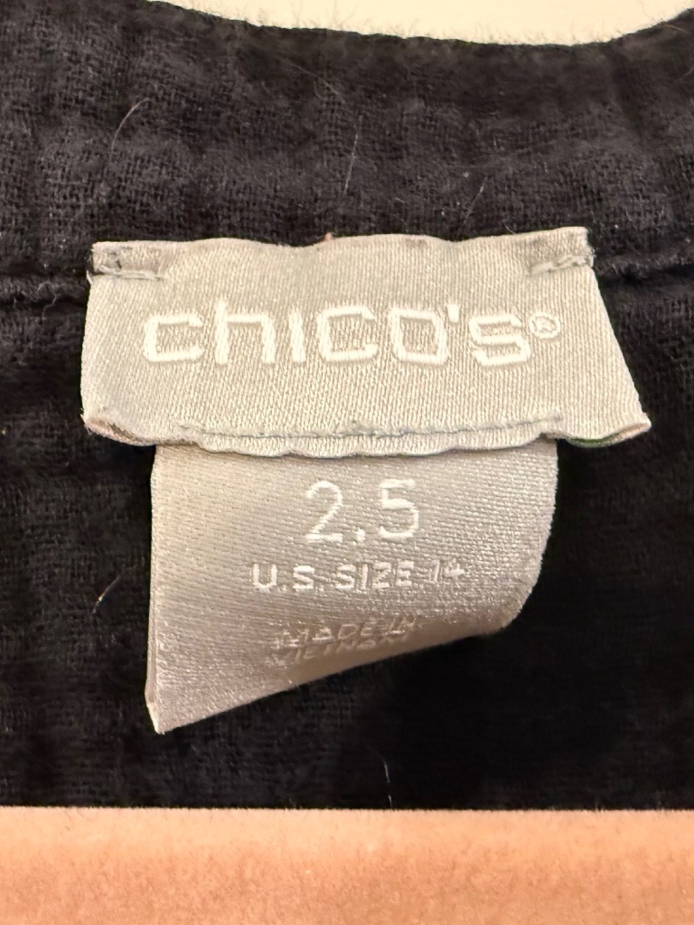 Chico's Cotton Gauze Tiered Dress in Black Size 14 - Picture 5 of 7